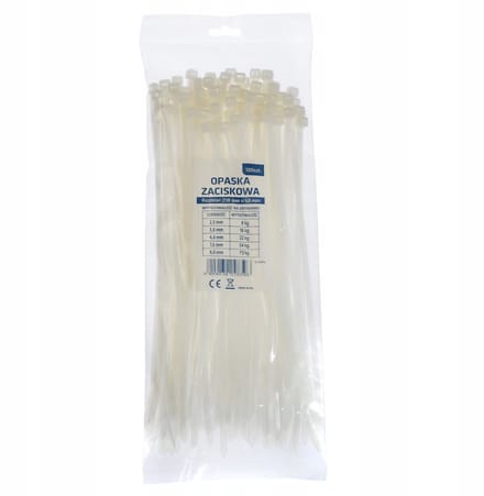 Merkloze kabelbinders Wit 530x4,8mm - 100 stuks