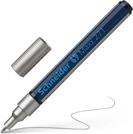 Schneider lakmarker - Maxx 271 - lijnbreedte 1-2 mm - zilver - verfstift - S-127154