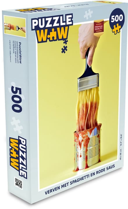 Puzzel Verven met spaghetti en rode saus - Legpuzzel - Puzzel 500 stukjes