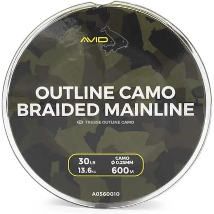 Avid Carp Outline Camo Braided Mainline (600m) 30lb - 0.25mm - 13.6kg