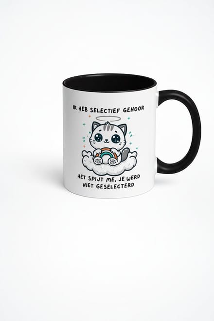Ik Heb Selectief Gehoor Kat Mok - Cadeau voor Koffieliefhebbers
