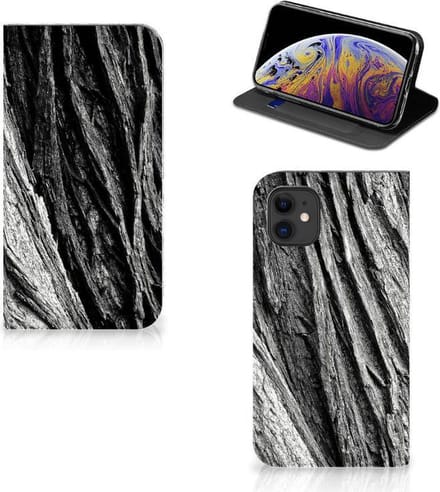 Standcase Hoesje voor Book Wallet Case Apple iPhone 11 Boomschors Grijs