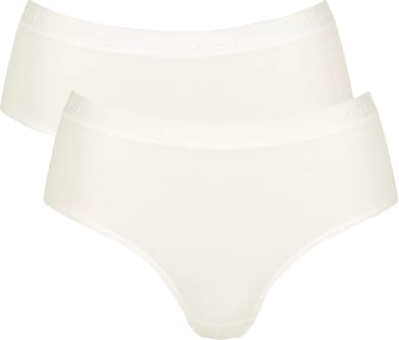 sloggi GO Casual Midi 2P Dames Onderbroek - SILK WHITE - Maat S