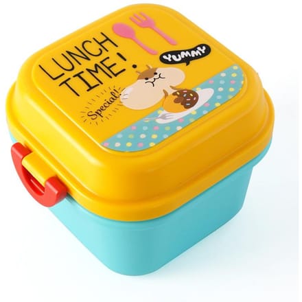 Boîte à lunch en plastique pour enfants, boîte à bento pour aliments, récipient pour four à micro-ondes, vaisselle, récipients de stockage des aliments yellow