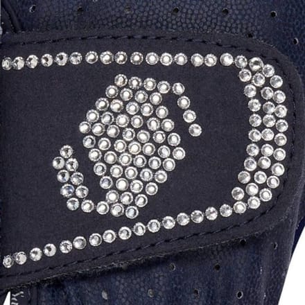 Handschoen V-Skin Swarovski Black - 7.5 | Paardrij handschoenen