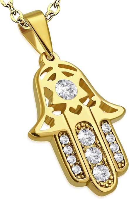 Amanto Ketting Bobbi - 316L Staal PVD - Fatima - 28x20mm - 45cm