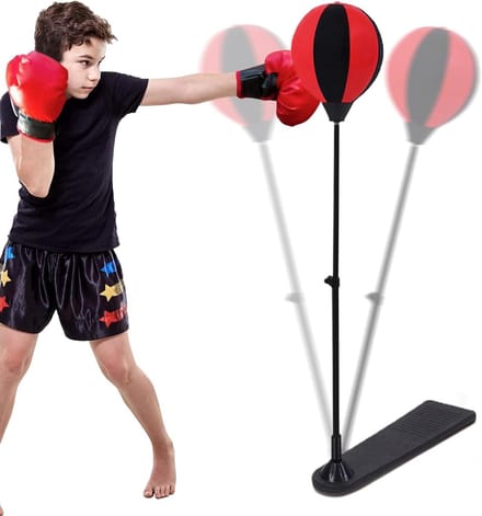 Bokszak met standaard - Staande boxset - Kinderen actief houden - Verstelbare hoogte - 525 cm hoog - Rood