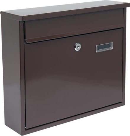 VOREL Brievenbus met 2 sleutels - Bruin - 310x360x100 mm