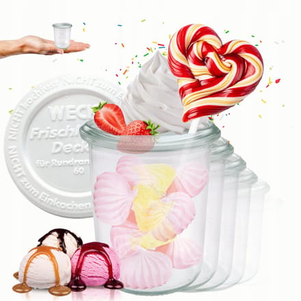 Weck Glazen Potten 160ml met Kunststof Deksel - 6 Stuks
