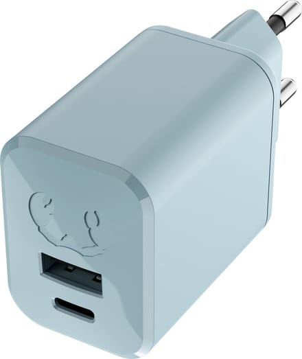 Fresh 'n Rebel USB + USB-C mini Snellader - 2 poorten - Oplader USB-C + USB - 45W - Compact en Veilig - Dusky Blue