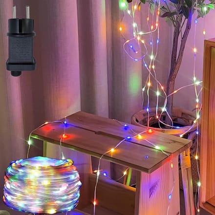 SnelShoppen - Outdoor Fairy Lights 10m 100 LED Lichten Kleurrijk 8 Modi Binnen Buiten met Stekker Timer Geheugenfunctie IP67 Waterdichte LED Lichtslan