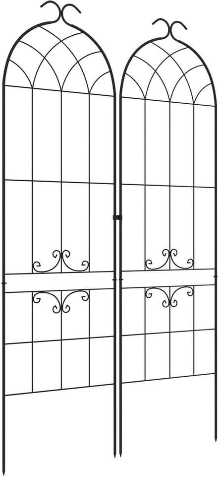 Outsunny Tuinprieel - Staal - 50x181cm - Zwart