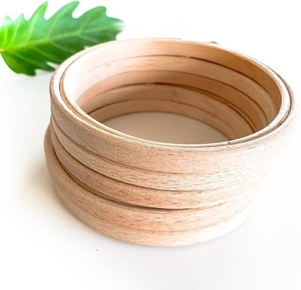 Set 5 x 4 inch (10 cm) borduurringen - houten borduurring 10 cm doorsnede