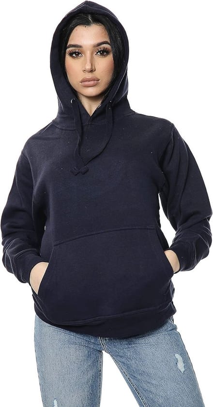 Dames Oversized Fleece Pullover Hoodie - Comfortabel en Warm - Maten 10-18 - Blauw