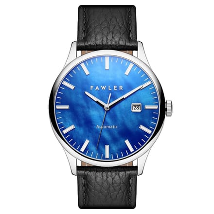 Timon | Blauw Parelmoer Automatisch Horloge