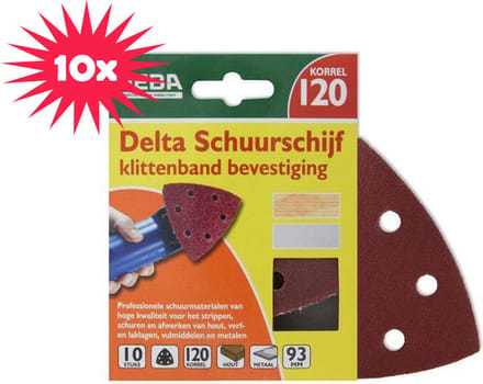 10 x 10pcs P120 Delta-schuurpapier vd