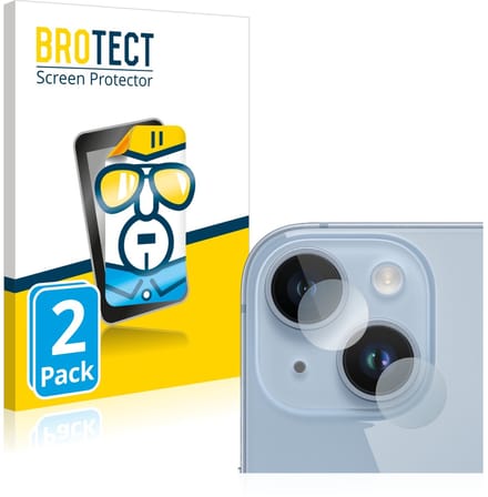 BROTECT - Screenprotector voor Apple iPhone 14 (ALLEEN Camera Lens) - Folie Beschermfolie transparant 2 Stuks