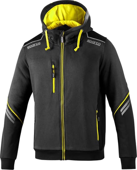 Sparco Full Zip Colorado Hoodie - Zwart — Geel