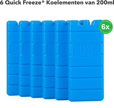 Brisby Blauwe Koelementen 6 Stuks 200 Gram - 8 x 15 x 2 cm.
