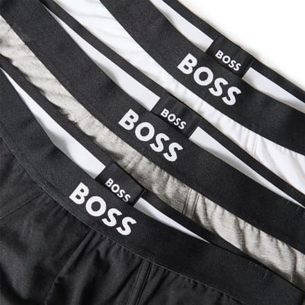 Boss Katoenen herenslip met logo (set van 3) (Tweekleurig blauw)