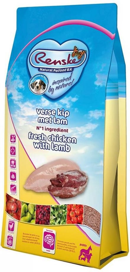 8x Renske Super Premium Puppy Kip - Lam 600 gr