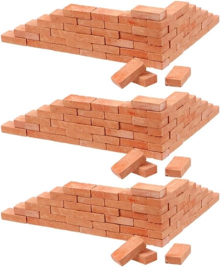 Allecto Plus - 150 stuks gesimuleerde baksteen neptegels voor mini-tuinaccessoires en knutselstenen
