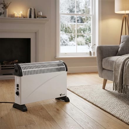 Elektrische Convector - Verwarming - Ruimte Verwarmen - Drie Vermogensstanden - 58x13.5x40 cm - Wit
