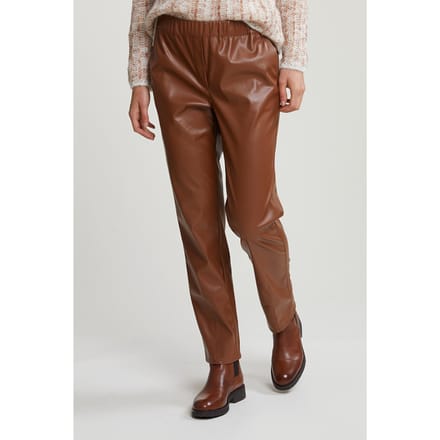 River Woods Brown Vegan Leather Pants Taglia: 40 | Pantaloni di pelle Outlet | Donna