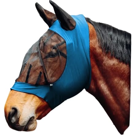 Horze Zacht Stretch Vliegenmasker, Blue, Pony