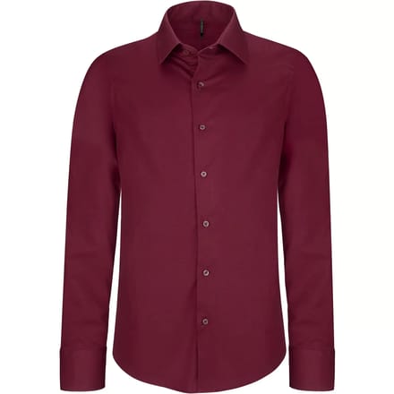 Kariban Heren stretch overhemd lange mouwen K529 - Wine - 3XL