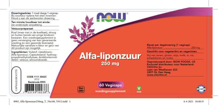 Alpha Lipoic Acid 250Mg Now