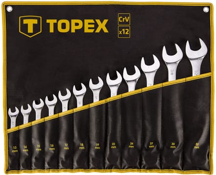 Topex Serie - Ringsleutelset - 13-32 mm - Chroom-Vanadiumstaal - 12-delig