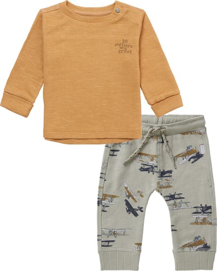 Noppies - Kledingset - 2DELIG - Broek Marvin Willow Grey - Shirt Meggett Apple Cinnamon - Maat 56