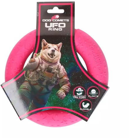 Dog Comets UFO Ring S - Ring voor Honden - TPR - honden ring speelgoed - TPR hondenspeelgoed - Roze