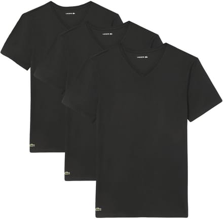 Lacoste heren 3P V-hals shirts basic zwart