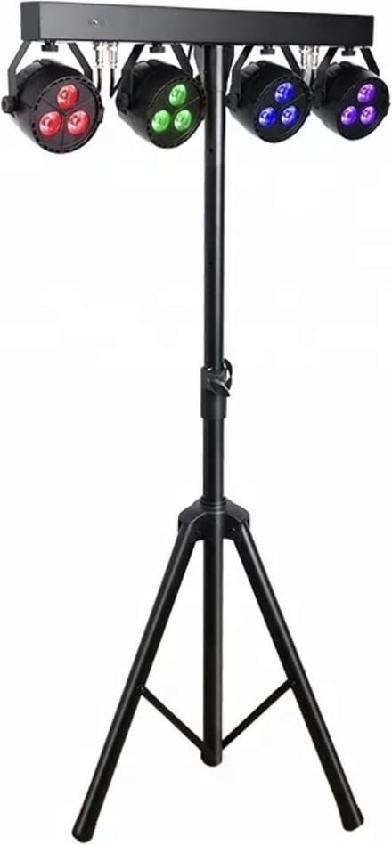 Led spots 4x4W-4in1-RGBW aan statief