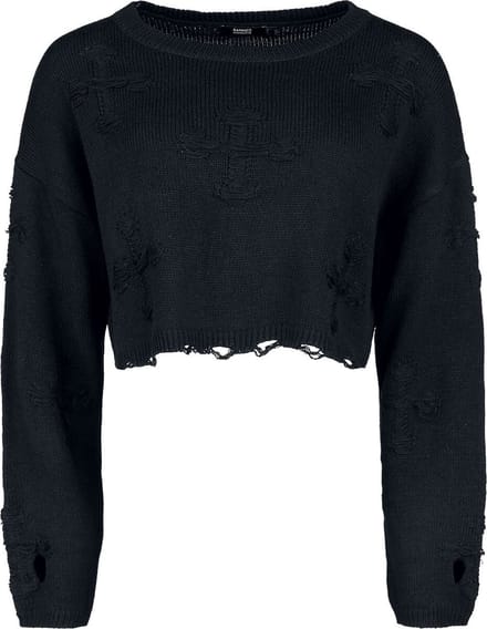 Banned Gebreide trui - Onyx Bow Jumper - S tot 4XL - voor Vrouwen - zwart