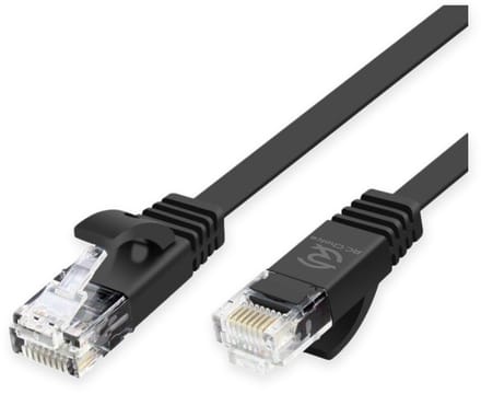 Internetkabel - CAT6 Ethernet Netwerk tot 1000Mbps - RJ45 Platte UTP Kabel - Zwart - 3 Meter