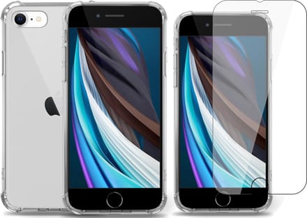 Hoesje geschikt voor iPhone SE 2020 / 8 / 7 Shockline Case Cover Hoes - Screenprotector Glas Tempered Glass Screen Protector