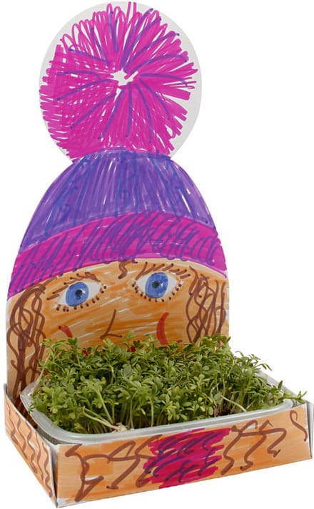 Waterkersbakje met figuur, persoon, H: 20 cm, wit, 6 set/ 1 doos