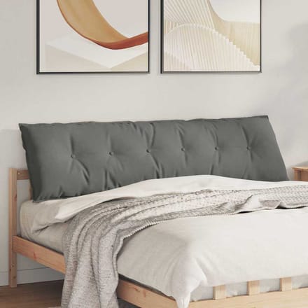 vidaXL - Rugkussen - Donkergrijs - 180 - x - 50 - cm - Microvezel - Stof