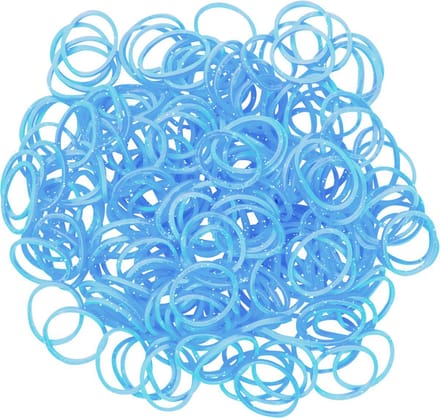 Rainbow Loom Elastiekjes - Glitter Blue - 300 stuks