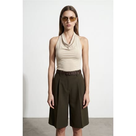 Mouwloze Blouse met Col en Strik
