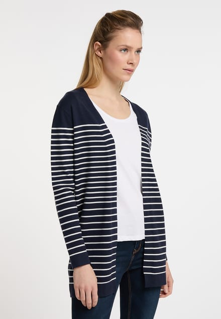 Dreimaster Vest Dames marine wol wit