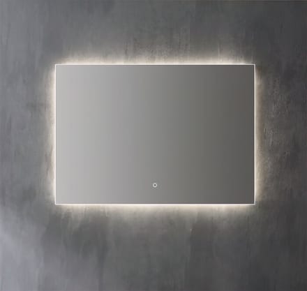 Aluminium spiegel decor met LED verlichting - 58x80x3