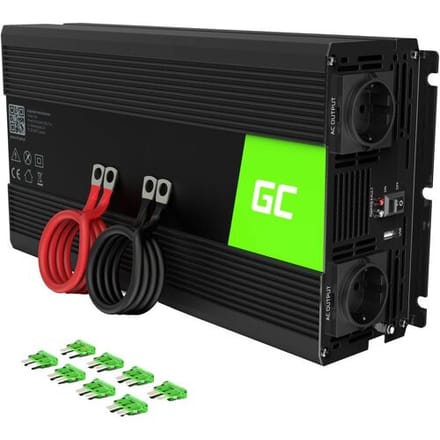 Omvormer 12V Naar 230V 1500W Zuivere Sinusgolf.