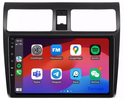 CarPlay autoradio geschikt voor Suzuki Swift | 2004 t/m 2010 | Android 16 | Draadloos Apple CarPlay & Android Auto | 2GB + 32GB | QuadCore processor | Denago DNG-A04 | 2025 model | 2004 2005 2006 2007 2008 2009 2010 | Bluetooth & Wifi