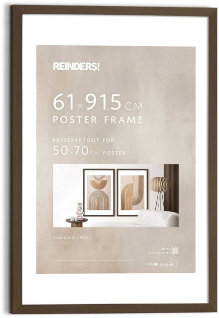 Wissellijst hout Poster 61x91,5 Walnoot Hout - REINDERS
