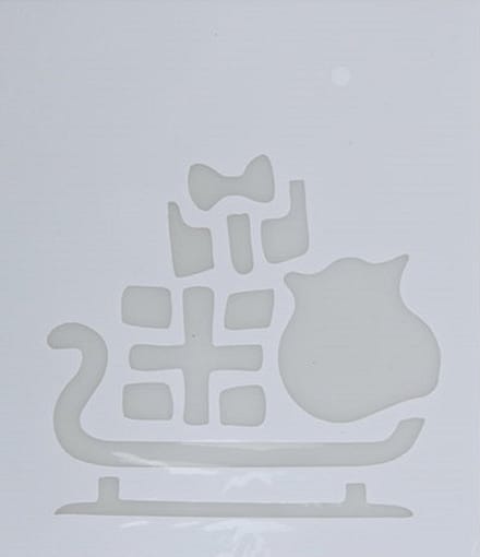 Kerst raamsjabloon slee - wit - 35 cm - raamdecoratie - kerstversiering - sneeuwspray sjabloon