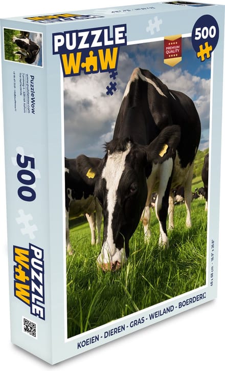 Puzzel Koeien - Dieren - Gras - Weiland - Boerderij - Legpuzzel - Puzzel 500 stukjes
